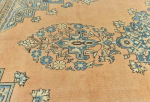 Semi Antique Muted Floral 7'5X10'7 Distressed Vintage Oriental Rug