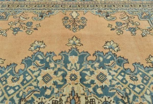 Semi Antique Muted Floral 7'5X10'7 Distressed Vintage Oriental Rug