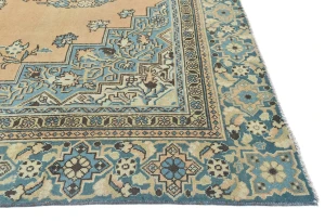 Semi Antique Muted Floral 7'5X10'7 Distressed Vintage Oriental Rug