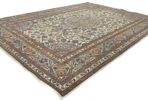 Semi Antique Muted Light Peach Floral 8X11 Distressed Vintage Oriental Rug