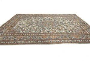 Semi Antique Muted Light Peach Floral 8X11 Distressed Vintage Oriental Rug