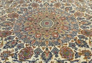 Semi Antique Muted Light Peach Floral 8X11 Distressed Vintage Oriental Rug