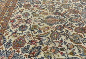 Semi Antique Muted Light Peach Floral 8X11 Distressed Vintage Oriental Rug