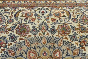 Semi Antique Muted Light Peach Floral 8X11 Distressed Vintage Oriental Rug
