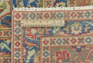 Semi Antique Muted Red Floral 9'6X12'7 Distressed Vintage Oriental Rug