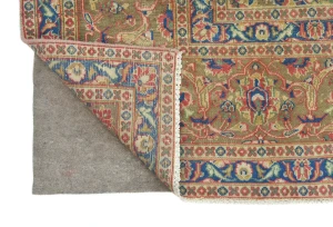 Semi Antique Muted Red Floral 9'6X12'7 Distressed Vintage Oriental Rug