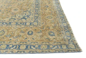 Semi Antique Muted Light Peach Floral 9X12 Distressed Vintage Oriental Rug