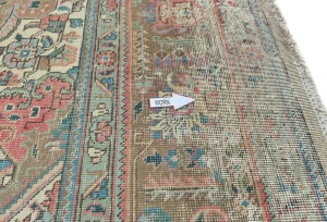 Semi Antique Muted Khaki Floral 9X12 Distressed Vintage Oriental Rug