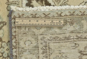 Semi Antique Muted Beige Floral 8X11 Distressed Vintage Oriental Rug
