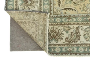 Semi Antique Muted Beige Floral 8X11 Distressed Vintage Oriental Rug