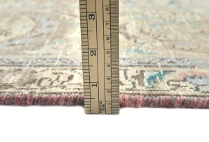 Semi Antique Muted Light Salmon Floral 9X12 Distressed Vintage Oriental Rug