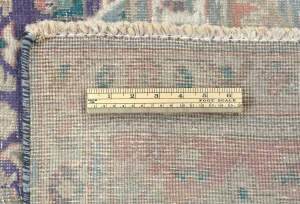 Semi Antique Muted Purple Floral 9X12 Distressed Vintage Oriental Rug