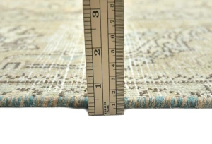 Semi Antique Muted Light Peach Floral 9X12 Distressed Vintage Oriental Rug
