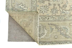 Semi Antique Muted Light Peach Floral 9X12 Distressed Vintage Oriental Rug