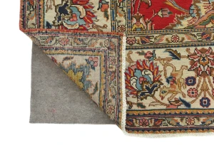 Semi Antique Red Floral 8X11 Distressed Vintage Oriental Rug
