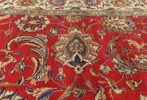 Semi Antique Red Floral 8X11 Distressed Vintage Oriental Rug