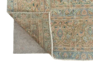 Semi Antique Muted Red Floral 9X12 Distressed Vintage Oriental Rug