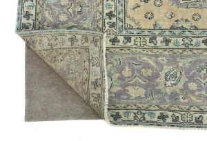 Semi Antique Muted Floral 9'8X12'5 Distressed Vintage Oriental Rug