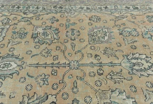 Semi Antique Muted Floral 9'8X12'5 Distressed Vintage Oriental Rug