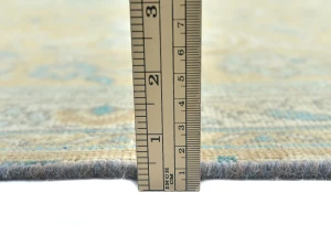Semi Antique Muted Khaki Floral 7X10 Distressed Vintage Oriental Rug