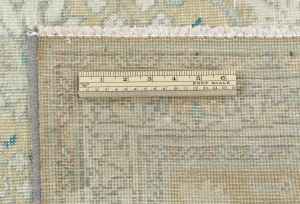 Semi Antique Muted Khaki Floral 7X10 Distressed Vintage Oriental Rug