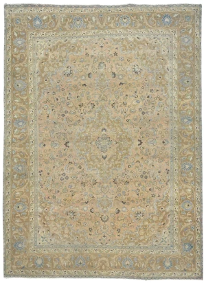 Semi Antique Muted Light Salmon Floral 8X11 Distressed Vintage Oriental Rug