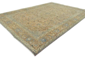 Semi Antique Muted Light Salmon Floral 8X11 Distressed Vintage Oriental Rug