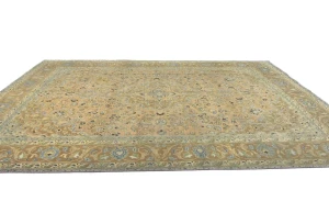 Semi Antique Muted Light Salmon Floral 8X11 Distressed Vintage Oriental Rug