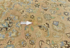 Semi Antique Muted Light Salmon Floral 8X11 Distressed Vintage Oriental Rug