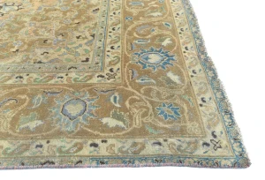 Semi Antique Muted Light Salmon Floral 8X11 Distressed Vintage Oriental Rug