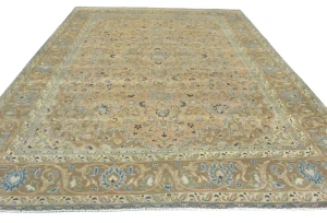 Semi Antique Muted Light Salmon Floral 8X11 Distressed Vintage Oriental Rug