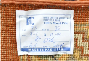 Orange Tribal 9X12 Oushak Chobi Oriental Rug
