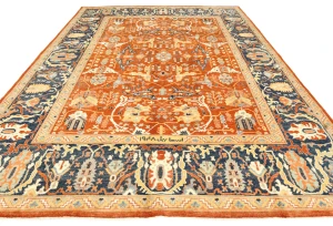 Orange Tribal 9X12 Oushak Chobi Oriental Rug