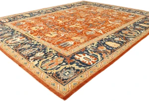 Orange Tribal 9X12 Oushak Chobi Oriental Rug
