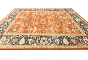 Orange Tribal 9X12 Oushak Chobi Oriental Rug