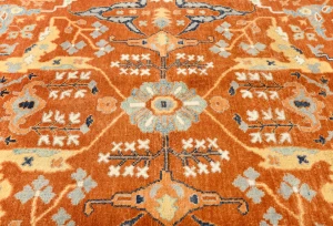 Orange Tribal 9X12 Oushak Chobi Oriental Rug