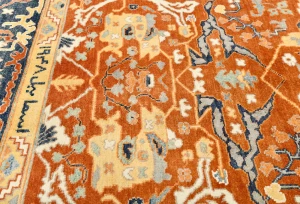 Orange Tribal 9X12 Oushak Chobi Oriental Rug