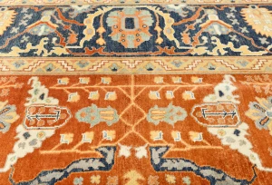 Orange Tribal 9X12 Oushak Chobi Oriental Rug