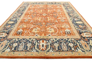 Orange Tribal 9X12 Oushak Chobi Oriental Rug