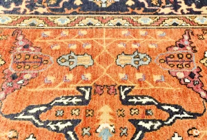 Orange Floral Tribal 9X12 Oushak Chobi Oriental Rug