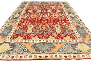 Red Floral 8X10 Oushak Chobi Oriental Rug