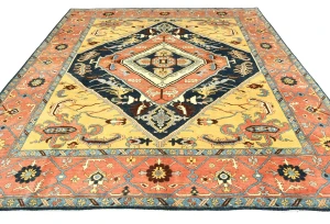 Navy Geometric 8X10 Heriz Serapi Oriental Rug