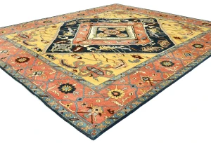Navy Geometric 8X10 Heriz Serapi Oriental Rug