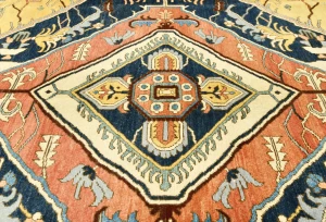 Navy Geometric 8X10 Heriz Serapi Oriental Rug