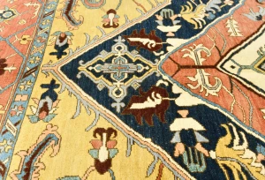 Navy Geometric 8X10 Heriz Serapi Oriental Rug