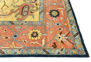 Navy Geometric 8X10 Heriz Serapi Oriental Rug