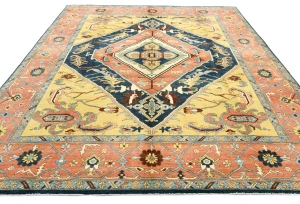 Navy Geometric 8X10 Heriz Serapi Oriental Rug