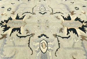 Muted Gray Tribal 9X12 Oushak Chobi Oriental Rug