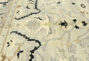 Muted Gray Tribal 9X12 Oushak Chobi Oriental Rug