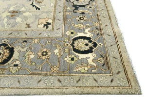 Muted Gray Tribal 9X12 Oushak Chobi Oriental Rug